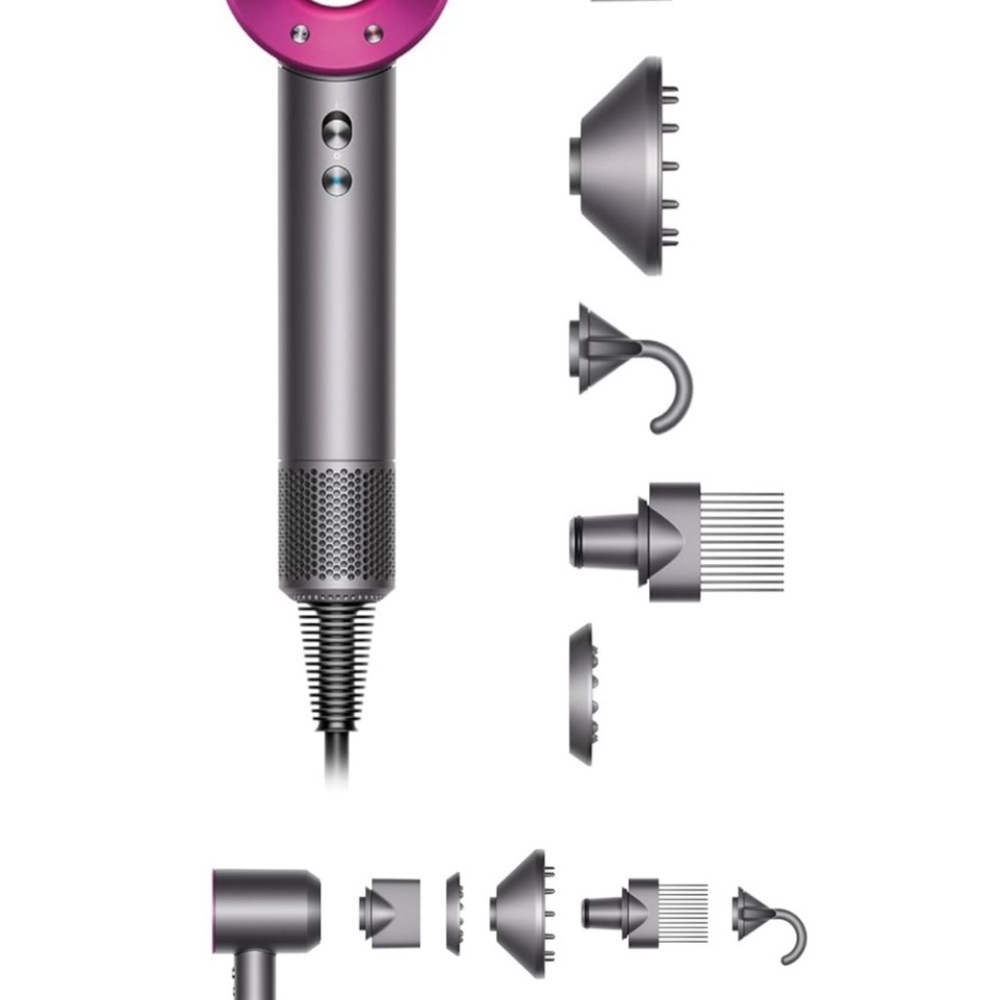 Dyson Hair Dryer with Attachments - Pink and Gray
